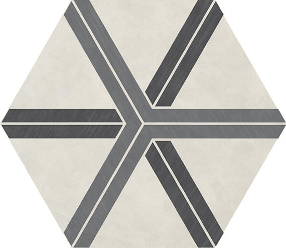 24x20 Bee Hive Hexagon Intricate Geometry  Patterned Concrete-Look Matte Smooth Porcelain Tile Gray