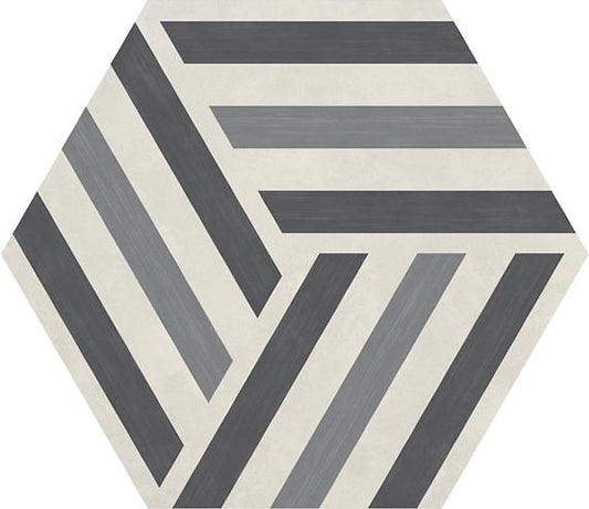 24x20 Bee Hive Hexagon Intricate Geometry  Patterned Concrete-Look Matte Smooth Porcelain Tile Gray Soft
