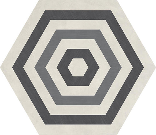 24x20 Bee Hive Hexagon Intricate Geometry  Patterned Concrete-Look Matte Smooth Porcelain Tile Light Gray
