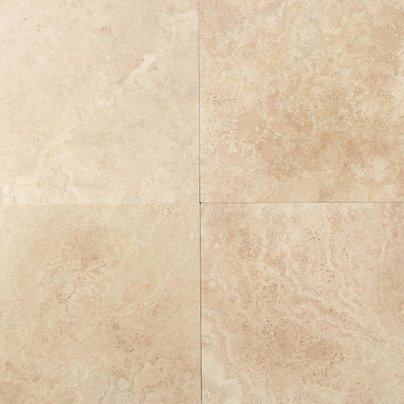 24x24 Travertine Grid Natural Stone-Look Honed Natural Travertine Tile Soft Ivory