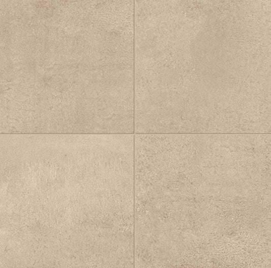24x24 Chord  Natural Concrete-Look Matte Smooth Porcelain Tile Warm Beige