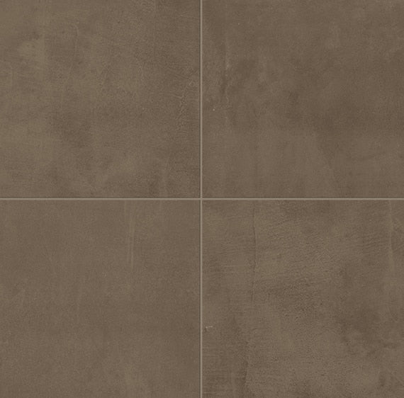 24x24 Chord  Natural Concrete-Look Matte Smooth Porcelain Tile Earth Brown