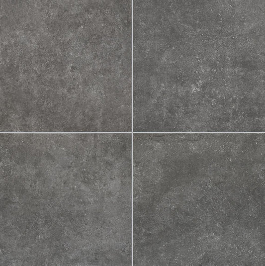 24x24 Historic Limestone  Natural Stone-Look Matte Textured Porcelain Tile Dark Gray