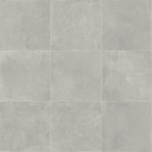 24x24 Portfolio  Natural Concrete-Look Matte Smooth Porcelain Tile Light Gray