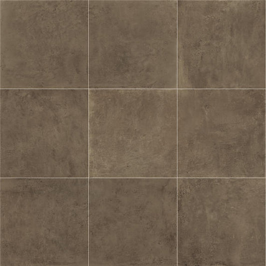 24x24 Portfolio  Natural Concrete-Look Matte Smooth Porcelain Tile Cocoa Brown