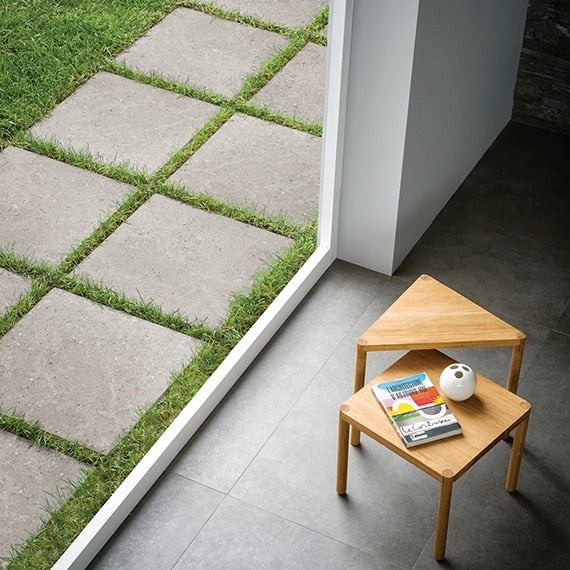 24x24 Dignitary  Natural Stone-Look Matte Smooth Porcelain Tile Gray Stone