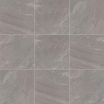 24x24 Vertuo Light Veining  Natural Stone-Look Matte Smooth Porcelain Tile Warm Gray