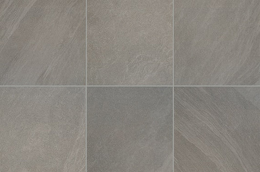24x24 Modern Oasis  Natural Stone-Look Matte Smooth Porcelain Tile Dark Gray