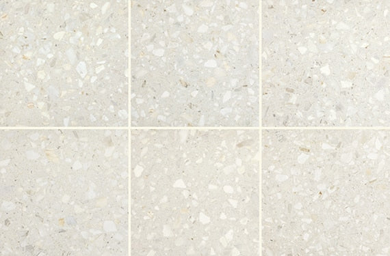 24x24 Outlander  Natural Terrazzo-Look Matte Smooth Porcelain Tile Cream White