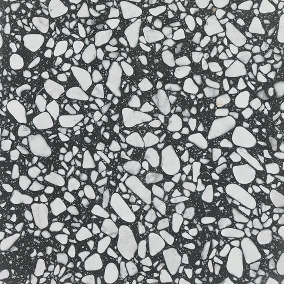 24x24 Outlander  Natural Terrazzo-Look Matte Smooth Porcelain Tile Black White