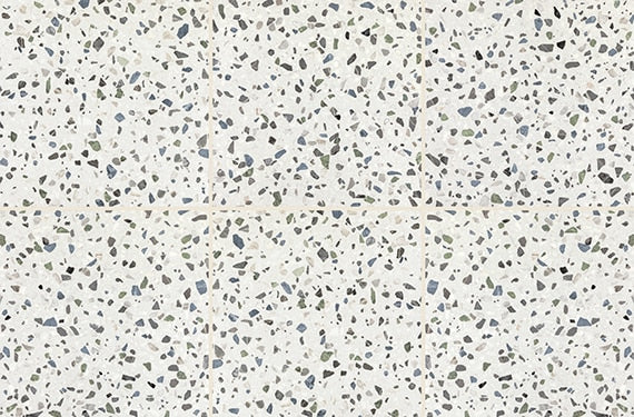 24x24 Outlander Fragment Shard  Natural Terrazzo-Look Matte Smooth Porcelain Tile Soft White