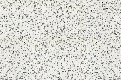 24x24 Outlander Fragment Shard  Natural Terrazzo-Look Matte Smooth Porcelain Tile Soft White