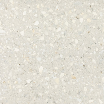 24x24 Outlander Fragment Shard  Natural Terrazzo-Look Matte Smooth Porcelain Tile Warm Ivory