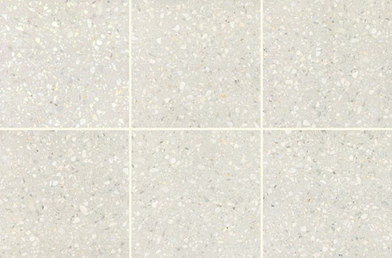 24x24 Outlander Fragment Shard  Natural Terrazzo-Look Matte Smooth Porcelain Tile Warm Ivory