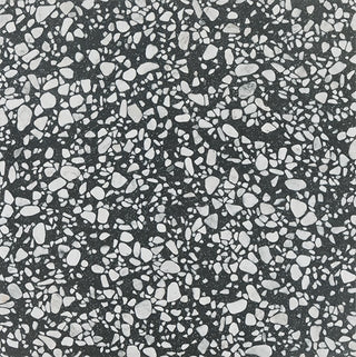 Charcoal Black - 24x24 Outlander Fragment Shard Natural Terrazzo-Look Matte Smooth Porcelain Tile