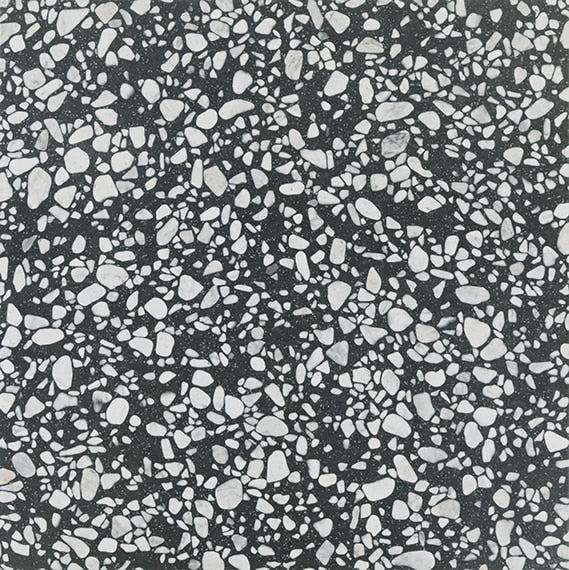 24x24 Outlander Fragment Shard  Natural Terrazzo-Look Matte Smooth Porcelain Tile Charcoal Black