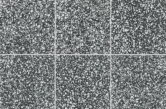 24x24 Outlander Fragment Shard  Natural Terrazzo-Look Matte Smooth Porcelain Tile Charcoal Black