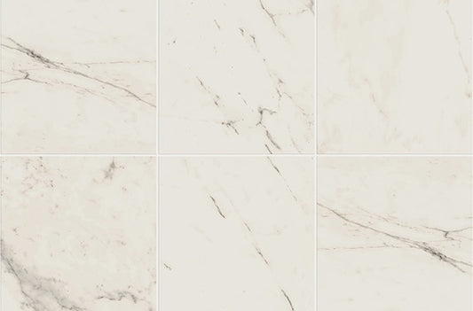 24x24 Classentino Marble  Natural Marble-Look Polished Smooth Porcelain Tile Cream White
