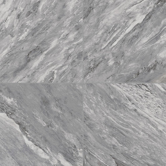 24x24 Marble Attache Lavish  Natural Marble-Look Satin Smooth Porcelain Tile Silver Marble