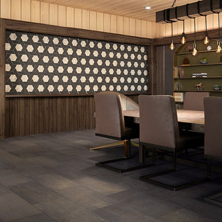 Black - 12x24 Union Natural Concrete-Look Matte Smooth Porcelain Tile