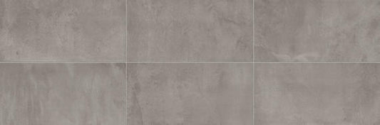 24x48 Chord  Natural Concrete-Look Matte Smooth Porcelain Tile Medium Gray
