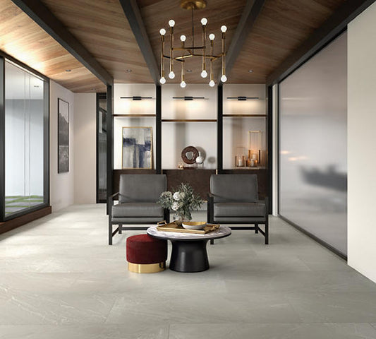 24x48 Vertuo Light Veining Natural Stone-Look Matte Smooth Porcelain Tile