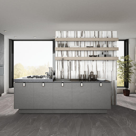 24x48 Vertuo Light Veining  Natural Stone-Look Matte Smooth Porcelain Tile Striped Gray