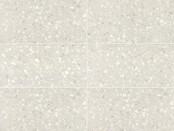 24x48 Outlander Fragment Shard  Natural Terrazzo-Look Matte Smooth Porcelain Tile Off White