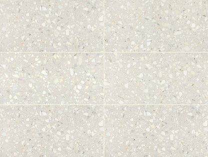 24x48 Outlander Fragment Shard  Natural Terrazzo-Look Matte Smooth Porcelain Tile Off White