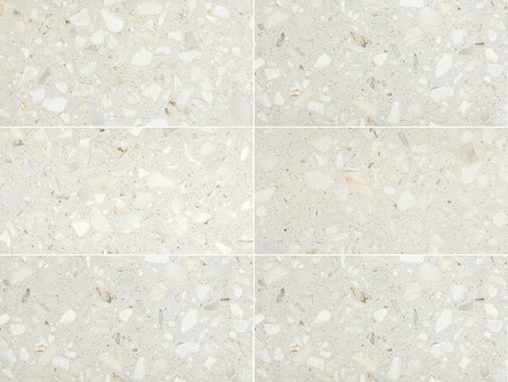 24x48 Outlander  Natural Terrazzo-Look Matte Smooth Porcelain Tile Cream White