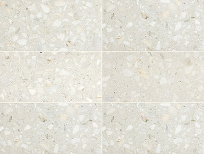 24x48 Outlander  Natural Terrazzo-Look Matte Smooth Porcelain Tile Cream White