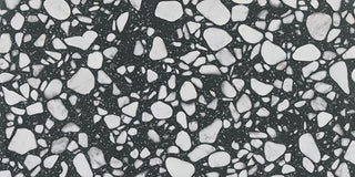 Black White - 24x48 Outlander Natural Terrazzo-Look Matte Smooth Porcelain Tile