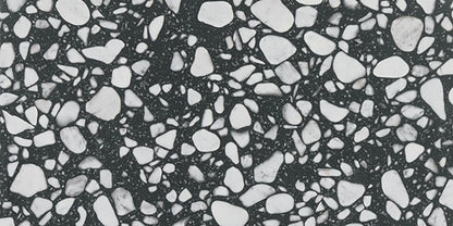 24x48 Outlander  Natural Terrazzo-Look Matte Smooth Porcelain Tile Black White