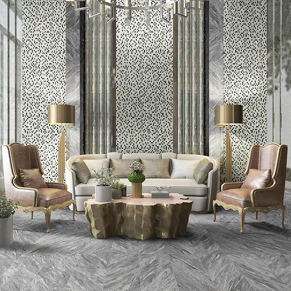 24x48 Marble Attache Lavish  Natural Marble-Look Matte Smooth Porcelain Tile Silver Marble