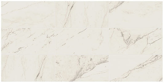 24x48 Classentino Marble  Natural Marble-Look Polished Smooth Porcelain Tile Cream White