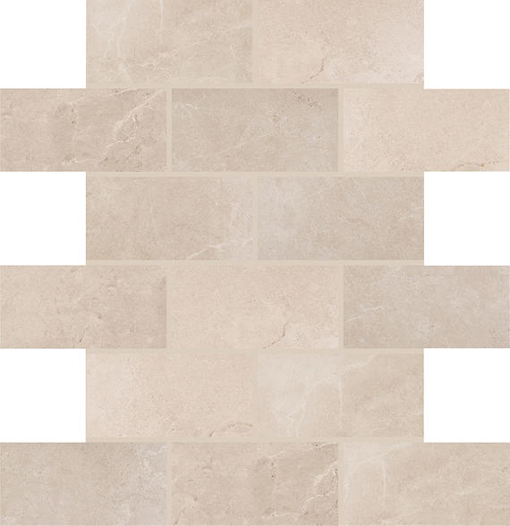 2x4 Advantage  Mosaic Stone-Look Matte Smooth Ceramic Tile Light Beige
