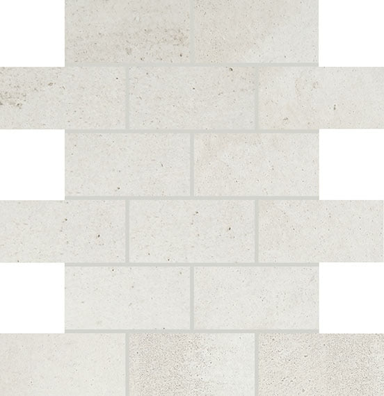 2x4 Modern Hearth  Mosaic Concrete-Look Matte Smooth Porcelain Tile Ivory Beige