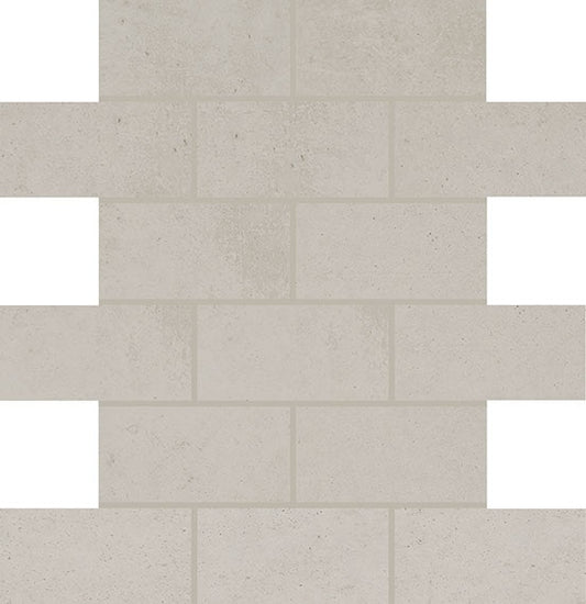 2x4 Modern Hearth  Mosaic Concrete-Look Matte Smooth Porcelain Tile Soft Gray