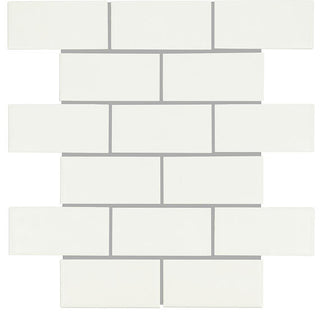 12x12 Artezen Subway Pattern Mosaic Solid-Color Glossy Smooth Ceramic Tile