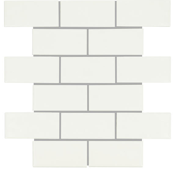 2x4 Artezen Subway Pattern  Mosaic Solid-Color Glossy Smooth Ceramic Tile Elegant White