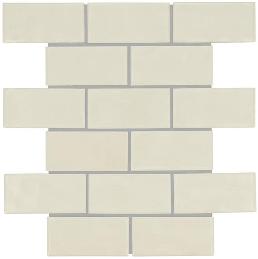 2x4 Artezen Subway Pattern  Mosaic Solid-Color Glossy Smooth Ceramic Tile Sand Beige