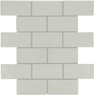 12x12 Artezen Subway Pattern Mosaic Solid-Color Glossy Smooth Ceramic Tile