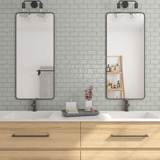 Light Gray - 12x12 Artezen Subway Pattern Mosaic Solid-Color Glossy Smooth Ceramic Tile