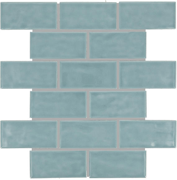 2x4 Artezen Subway Pattern  Mosaic Solid-Color Glossy Smooth Ceramic Tile Soft Blue