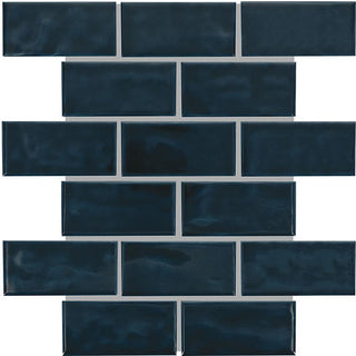 12x12 Artezen Subway Pattern Mosaic Solid-Color Glossy Smooth Ceramic Tile