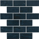 2x4 Artezen Subway Pattern  Mosaic Solid-Color Glossy Smooth Ceramic Tile Deep Blue