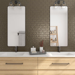 Metallic Vibe - 12x12 Artezen Subway Pattern Mosaic Solid-Color Glossy Smooth Ceramic Tile