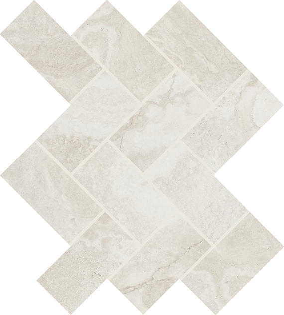 2x4 Archaia Herringbone  Mosaic Stone-Look Matte Smooth Porcelain Tile Beige