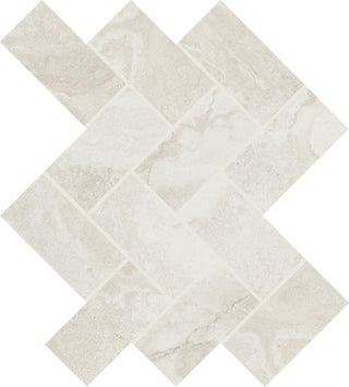 12x14 Archaia Herringbone Mosaic Stone-Look Matte Smooth Porcelain Tile