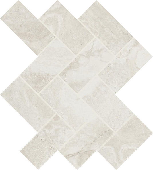 2x4 Archaia Herringbone  Mosaic Stone-Look Matte Smooth Porcelain Tile Beige